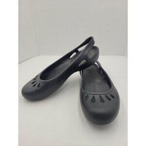 Crocs Women’s Shoes Sz 10 Black Synthetic Ankle Strap Slip On Lightweight
